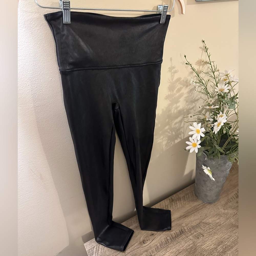 SPANX Metallic Gray Leggings